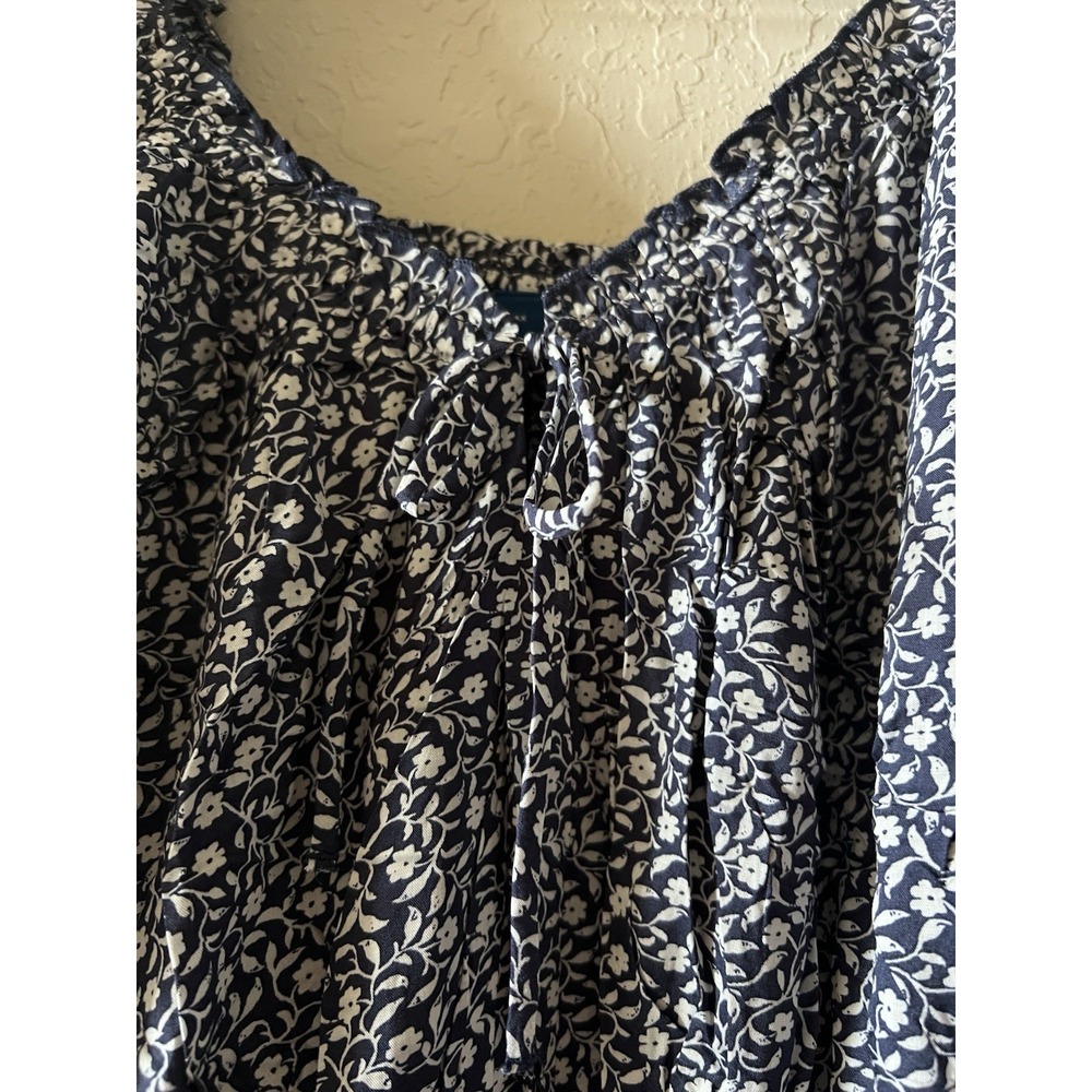 Old Navy Mini Swing Dress 4X Blue Floral Bloomcore Cottagecore Peasant‎ Boho - Picture 4 of 10